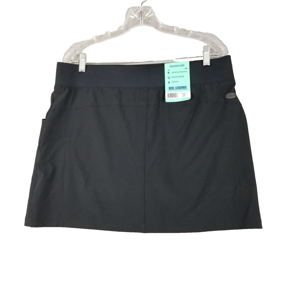 Reel Legends Skort Womens Large Black Adventure UPF 50 Lined Pockets Quick Dry - Picture 1 of 11